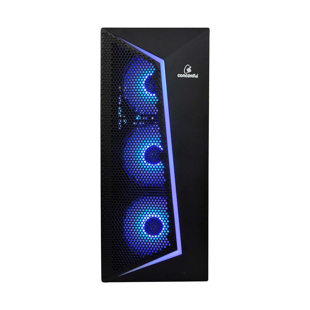 Gabinete Gamer Concórdia Storm X360, Mid Tower, RGB, ATX, Lateral De Vidro, Com 4 Fans RGB, Preto Gabinete Gamer Concórdia Storm X360, Mid Tower, RGB, ATX, Lateral De Vidro, Com 4 Fans RGB, Preto