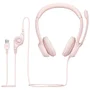 Headset Logitech H390, Com Fio, USB, Rosa - 981-001280