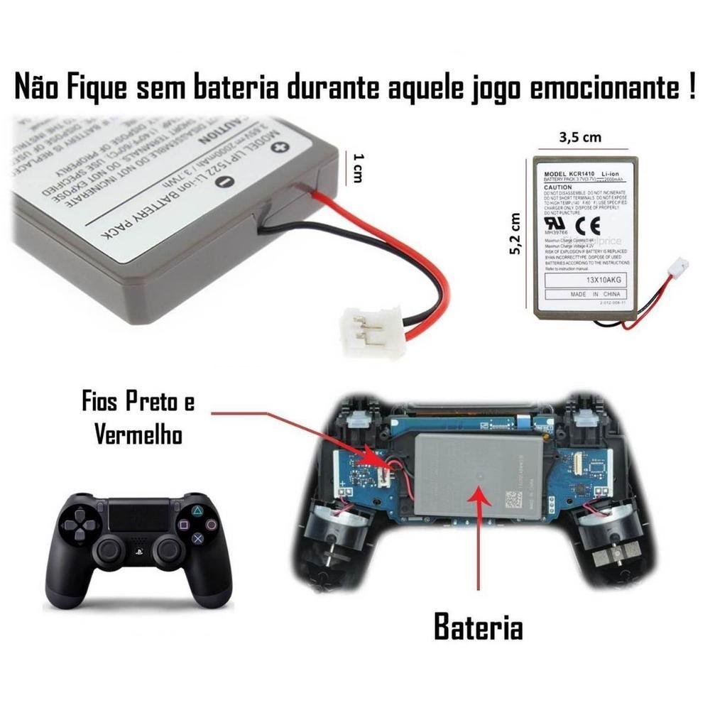 Bateria Power 2000mAh, Para Controle Ps4 Dualshock Bateria Power 2000mAh, Para Controle Ps4 Dualshock