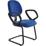 Cadeira Office Executiva, Base Fixa Em S, Com Braços, Linha Robust, Azul