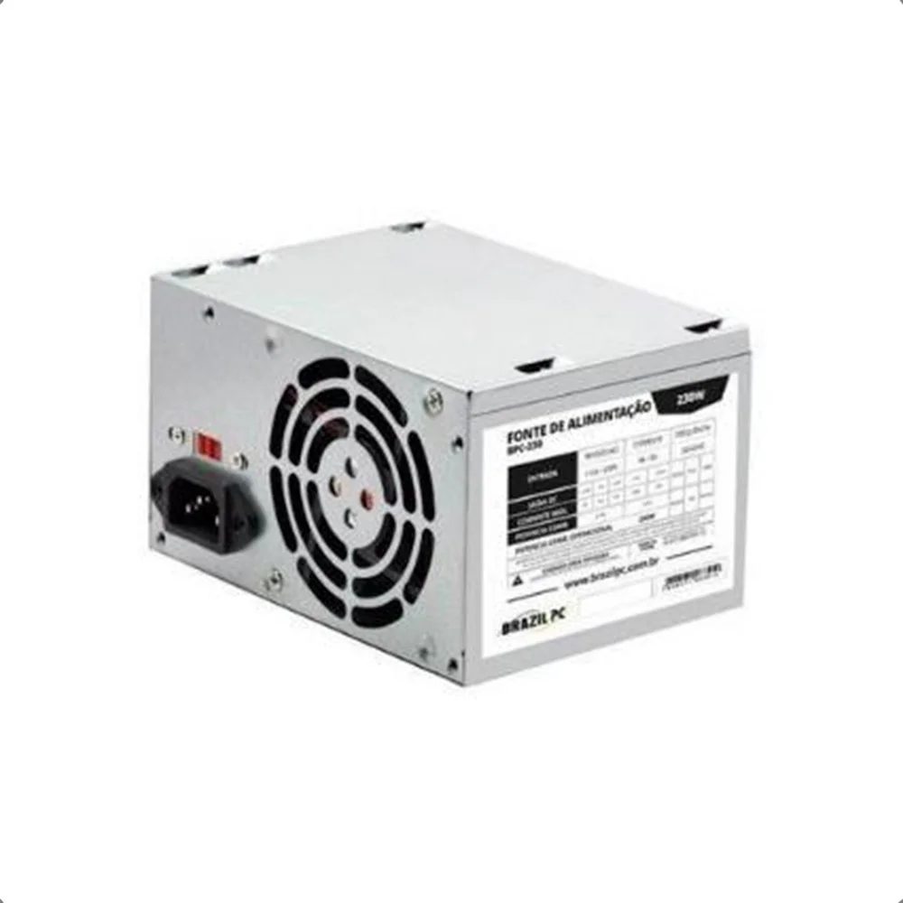 Fonte Brazilpc ATX, 230W Real, Bpc-230v1.2, O&m C/cabo Fonte Brazilpc ATX, 230W Real, Bpc-230v1.2, O&m C/cabo