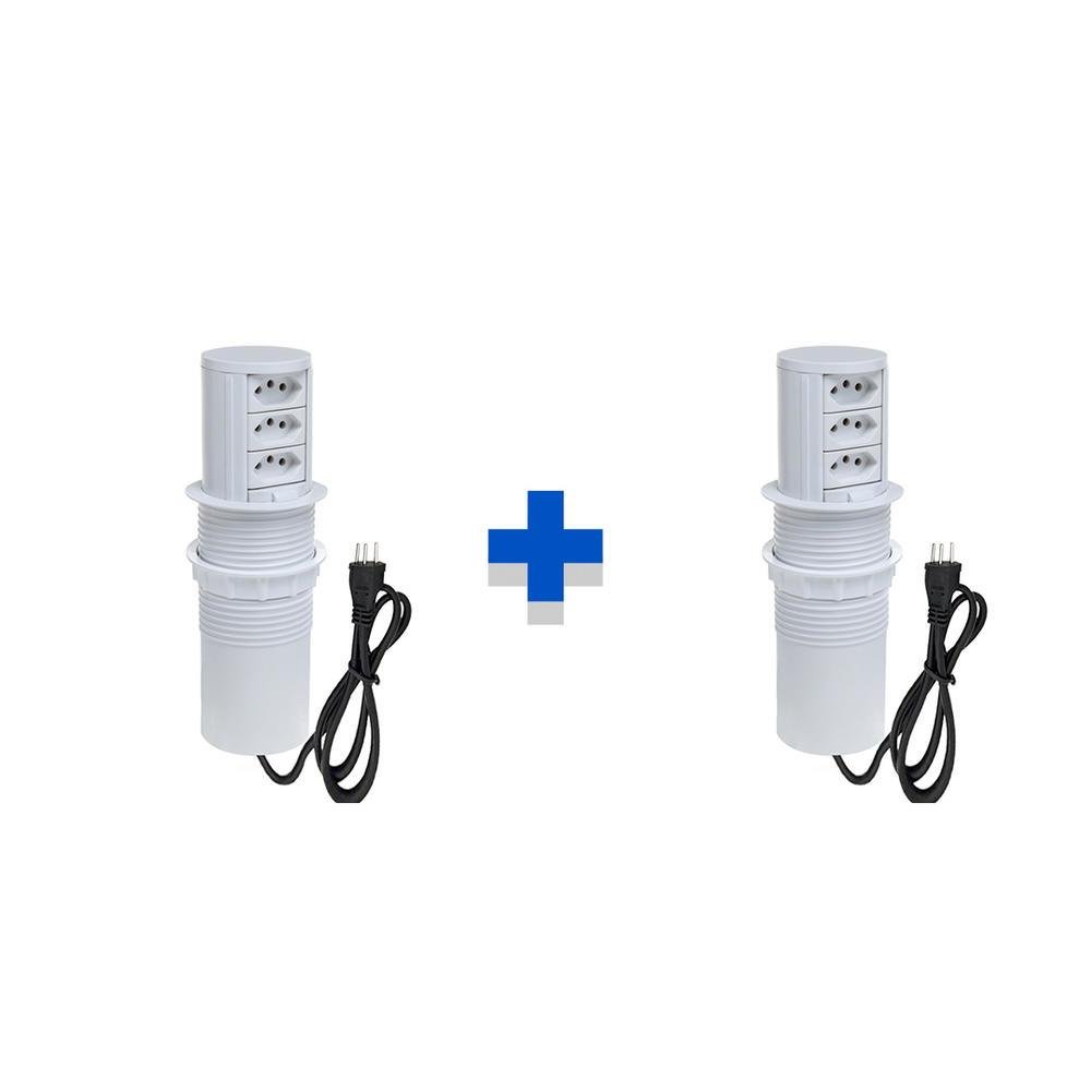 Kit Torres De Tomadas Connect Caixa Tomada Totem Slim Manual 3 Tomadas 20a