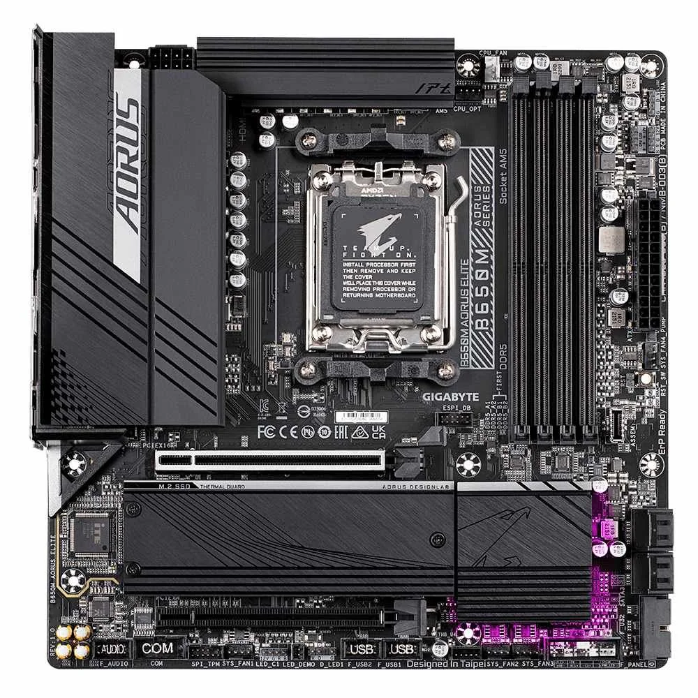 Placa-Mãe Gigabyte B650m Aorus Elite, AMD Am5, Micro Atx, Ddr5