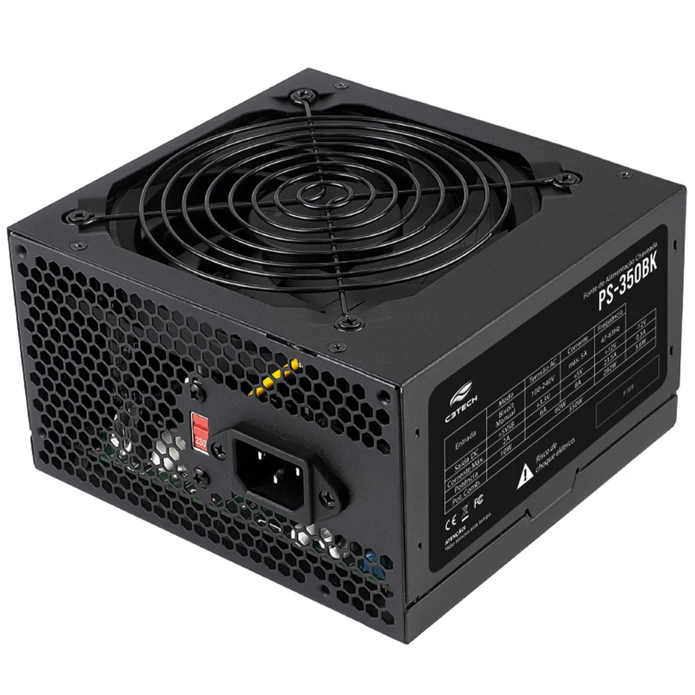 Fonte De Alimentacao C3tech 350wts Ps-350bk, Preto Fonte De Alimentacao C3tech 350wts Ps-350bk, Preto