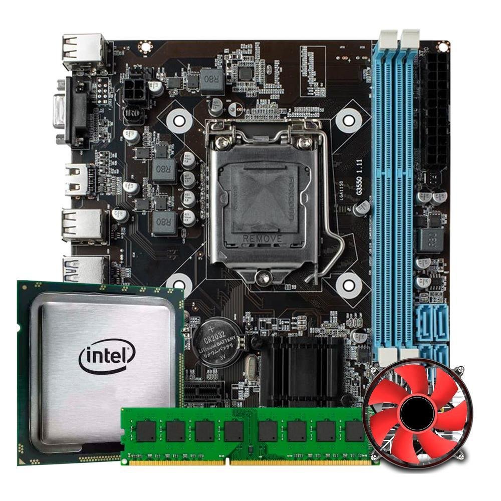 PlacaMe H81 Processador Cooler Ram KaBuM