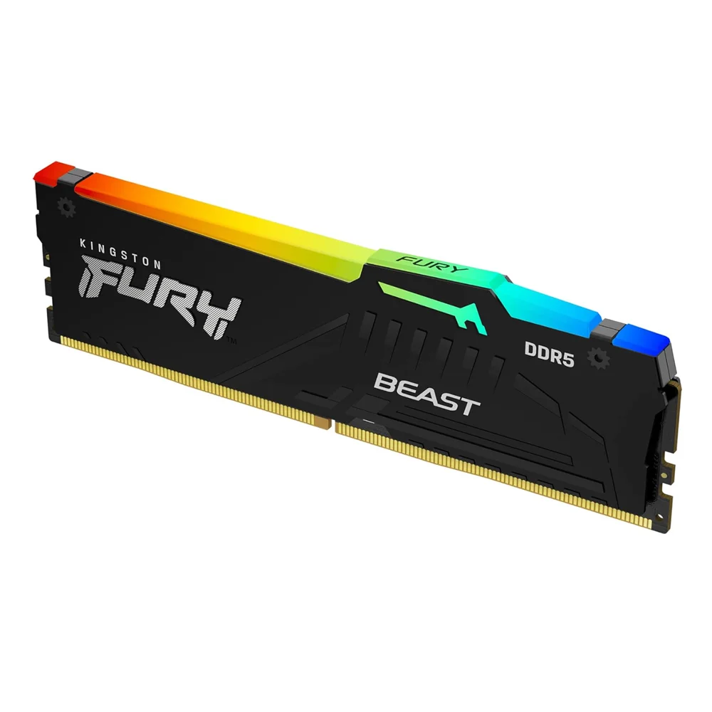 Memoria Kingston Fury Beast RGB, 32GB, DDR5, 5200mhz 1.25v Black Desktop - KF552C40BBA-32 Memoria Kingston Fury Beast RGB, 32GB, DDR5, 5200mhz 1.25v Black Desktop - KF552C40BBA-32