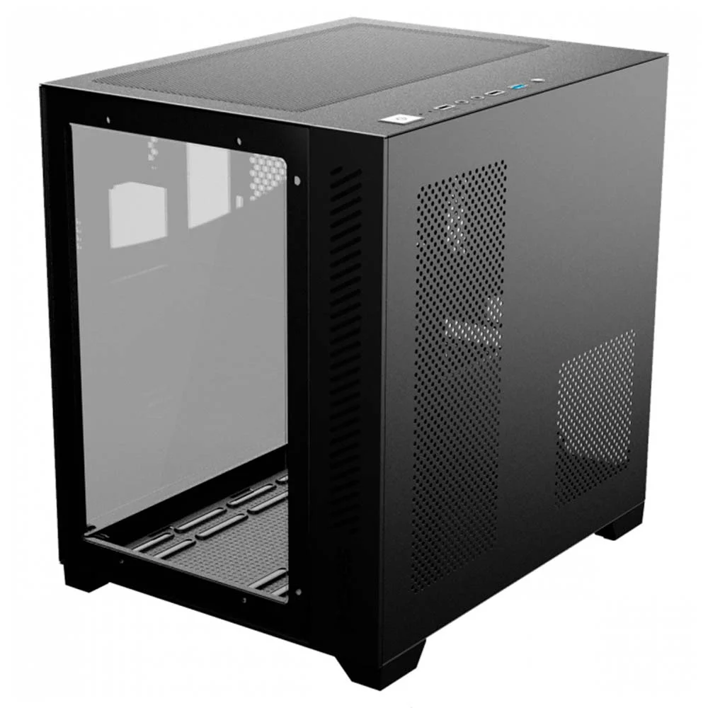 Gabinete Pcyes Forcefield Black Vulcan, Mid Tower, m-ATX, Frontal E Lateral Em Vidro Temperado, S/ Fans, Preto - Gffbvp Gabinete Pcyes Forcefield Black Vulcan, Mid Tower, m-ATX, Frontal E Lateral Em Vidro Temperado, S/ Fans, Preto - Gffbvp