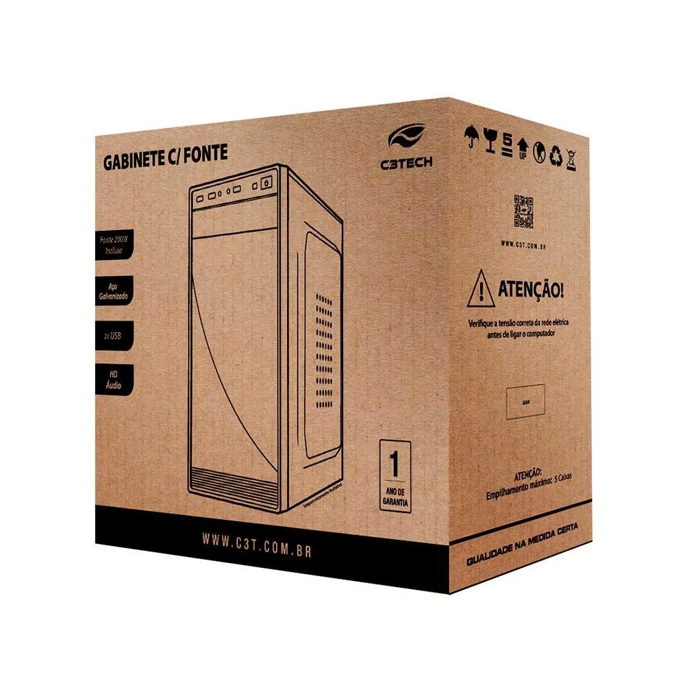 Gabinete Micro-AT C3tech Mt-31bk C/fte 200w
