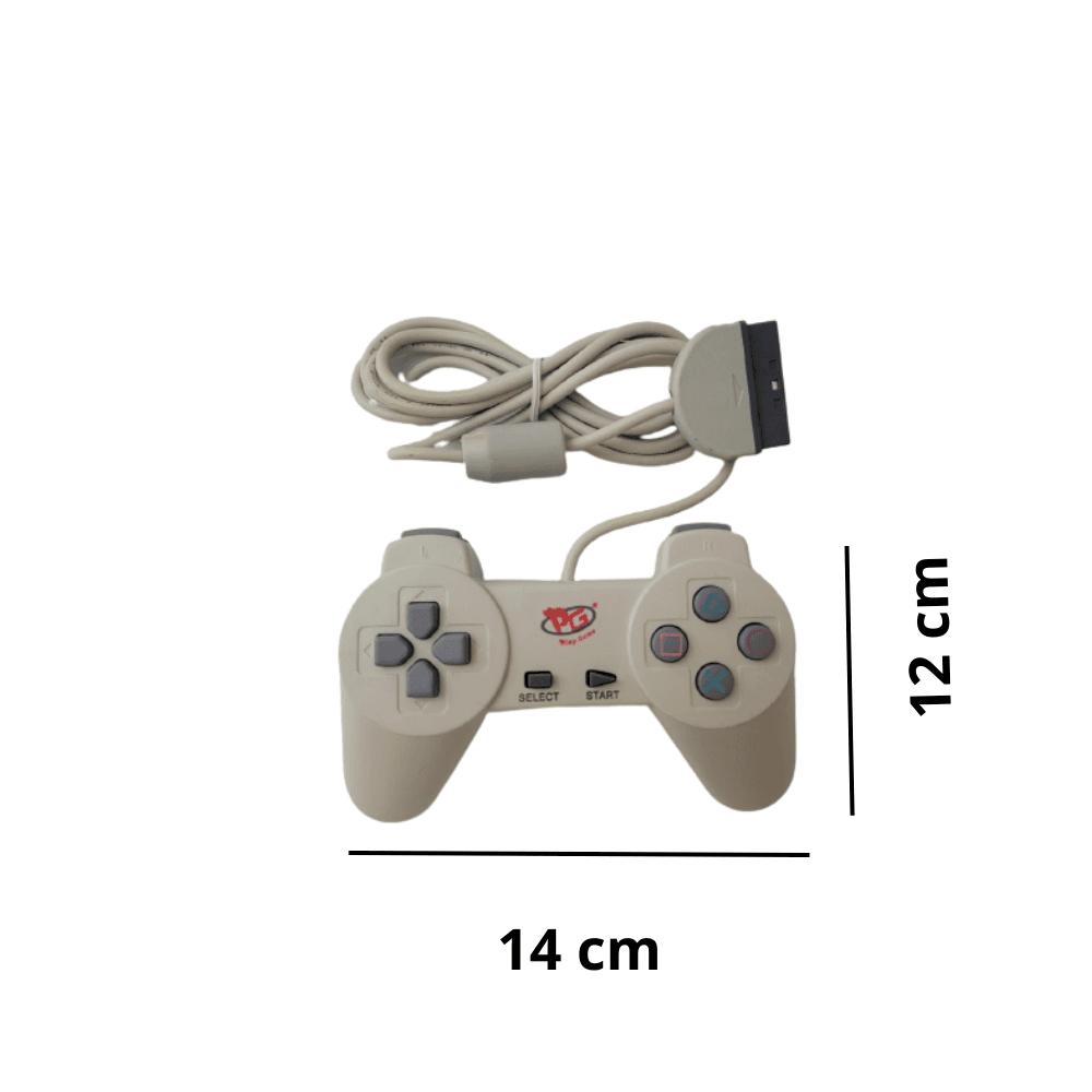 Controle Joystick PG, Compatível Com Playstation 1, Com Fio, 1.50m, Branco Controle Joystick PG, Compatível Com Playstation 1, Com Fio, 1.50m, Branco