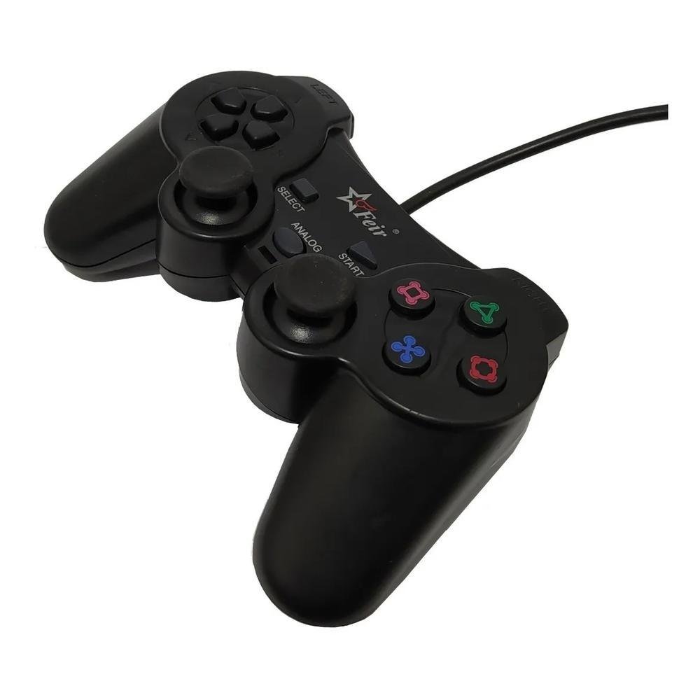 Controle Joystick Playstation Feir, Com Fio, USB, Raspberry Pc