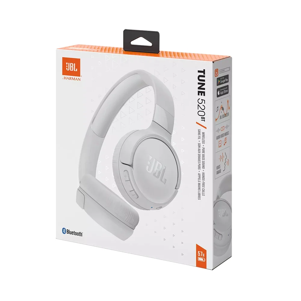 JBL Tune 520BT ワイヤレスヘッドホン ホワイトとブラックで12個 Fone De Ouvido Jbl Tune 520bt Bluetooth KaBuM