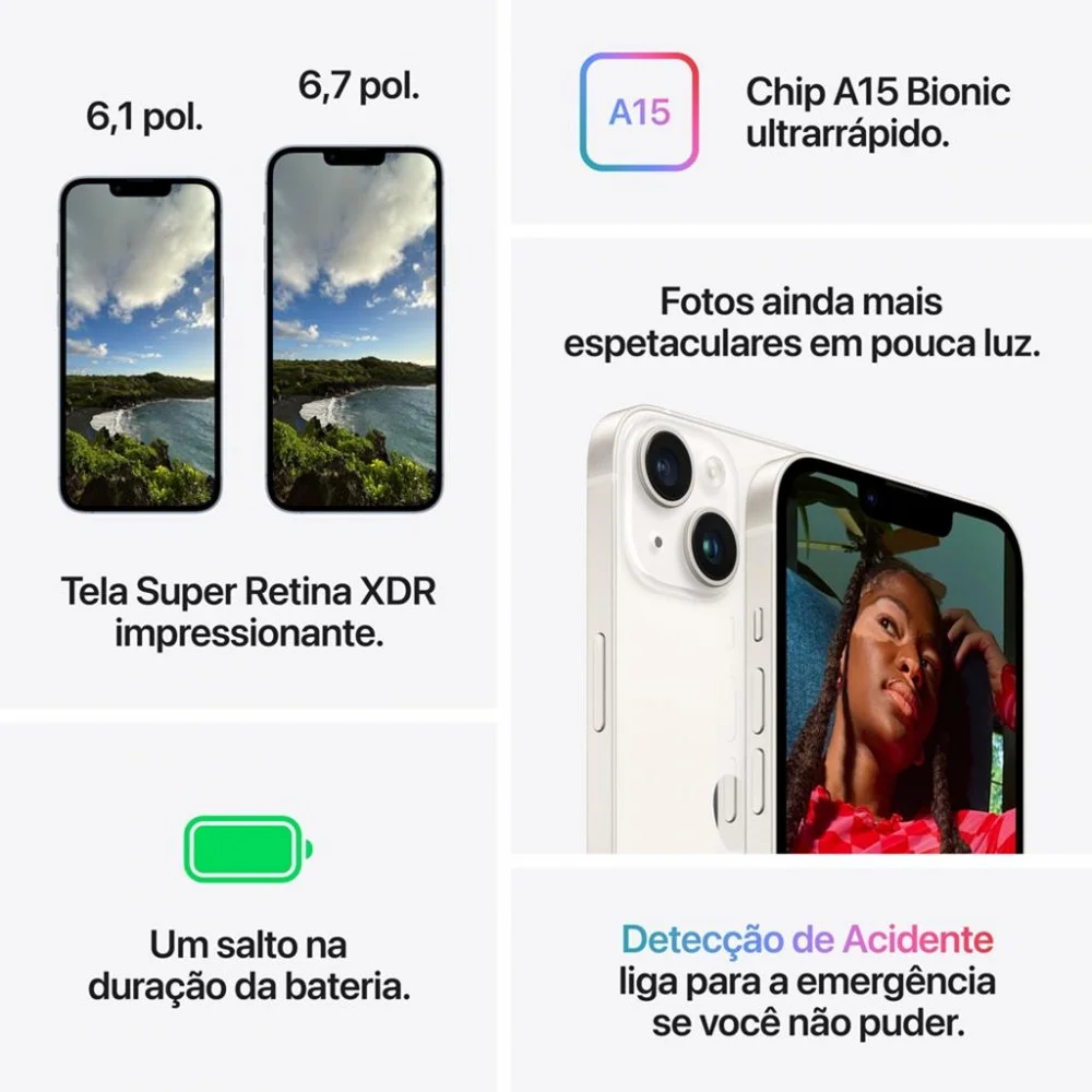 Apple Iphone 14 128 GB 4GB 12MP 61 Preto KaBuM