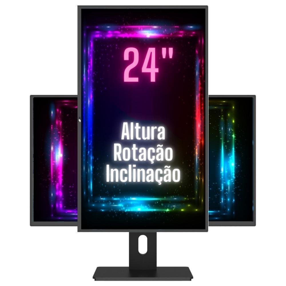 Monitor Hq 24 Polegadas, Led, Ergonômico, Ajuste De Altura, Rotação Vertical, Rotação Horizontal, Inclinação, Widescreen, 2ms, 75HZ, FULL HD, HDMI, Hq Pro 24hqa Monitor Hq 24 Polegadas, Led, Ergonômico, Ajuste De Altura, Rotação Vertical, Rotação Horizontal, Inclinação, Widescreen, 2ms, 75HZ, FULL HD, HDMI, Hq Pro 24hqa