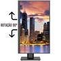 Monitor Hq 24 Polegadas, Led, Ergonômico, Ajuste De Altura, Rotação Vertical, Rotação Horizontal, Inclinação, Widescreen, 2ms, 75HZ, FULL HD, HDMI, Hq Pro 24hqa