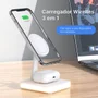 Carregador Dock Station Wireless, 3 Em 1 Para Iphone, Airpods, Smartphone - Preta