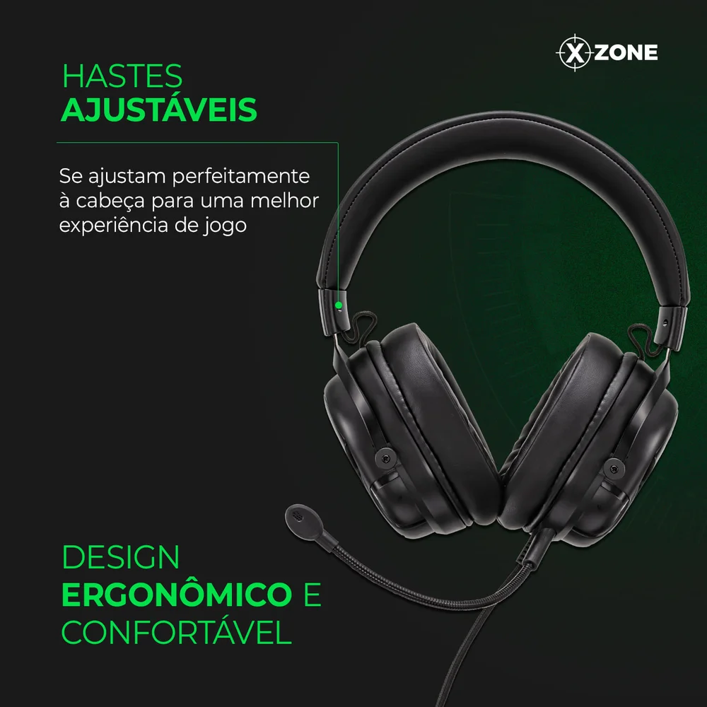 Headset Com Fio Gamer Xzone 71 RGB Preto KaBuM
