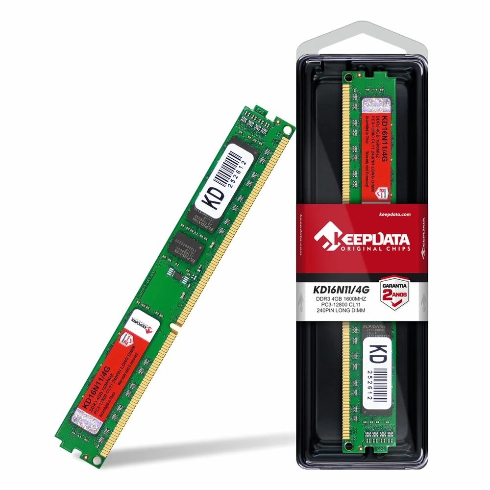 Memória Keepdata, 4GB, 1600MHz, DDR3, Para Desktop - Kd16n11/4g Memória Keepdata, 4GB, 1600MHz, DDR3, Para Desktop - Kd16n11/4g