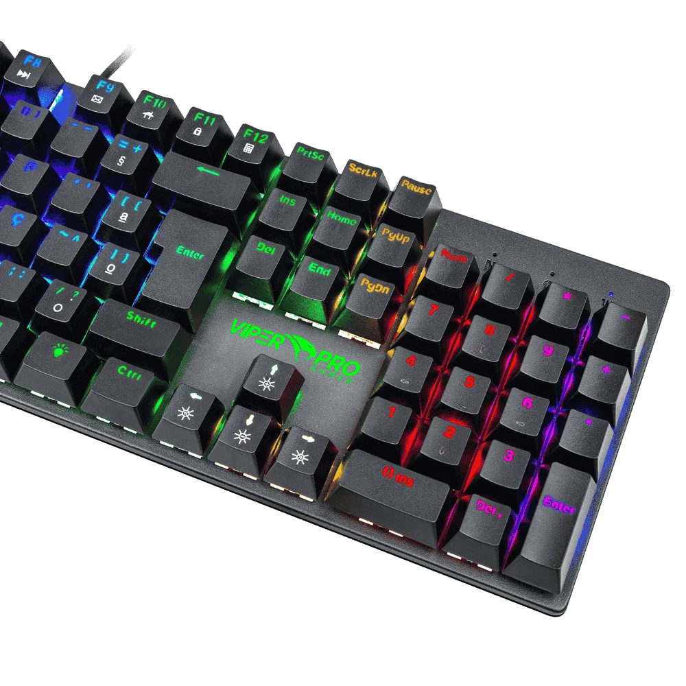 Teclado Gamer Viper Pro Mecanico Blue Switch