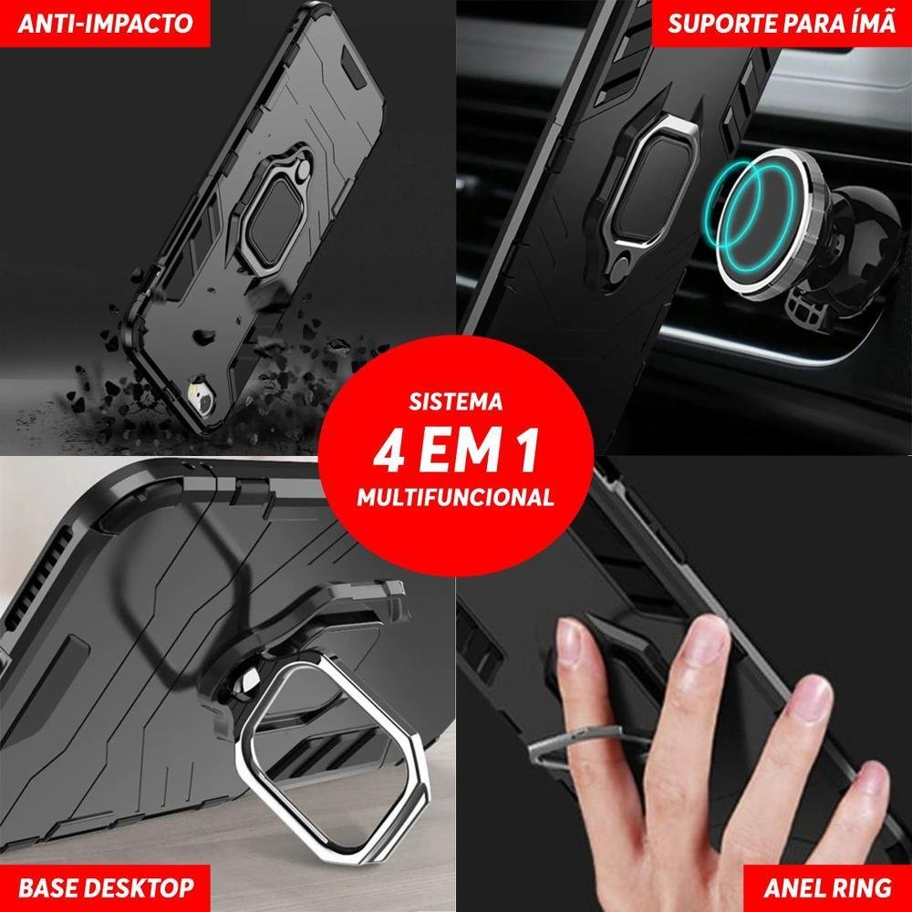 Capa Case Capinha Redmi 9c,Protetora Resistente Militar Anti Impacto Queda Armadura,preto