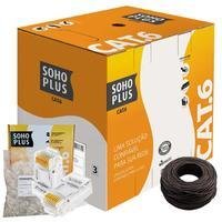 25 Metros De Cabo+10 Conector Rj45 Cat6 Furukawa Sohoplus - Preto