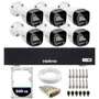 Kit 6 Câmeras Interno/Externo Intelbras VHD 1220 B, HD 500GB, G7 FULL Color Bullet, FULL HD 1080PM, Multi HD IR 20M, DVR Gravador De Vídeo MHDX 3008-C
