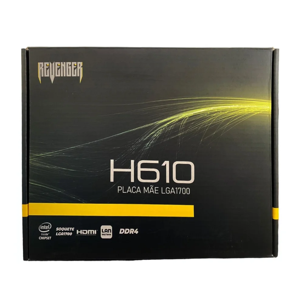 Placa-Mãe Revenger H610, Intel LGA 1700, DDR4, 64GB, Lan 100, USB, Chipset H610 Placa-Mãe Revenger H610, Intel LGA 1700, DDR4, 64GB, Lan 100, USB, Chipset H610