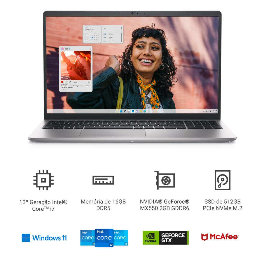 Notebook Dell Inspiron Intel i7 KaBuM