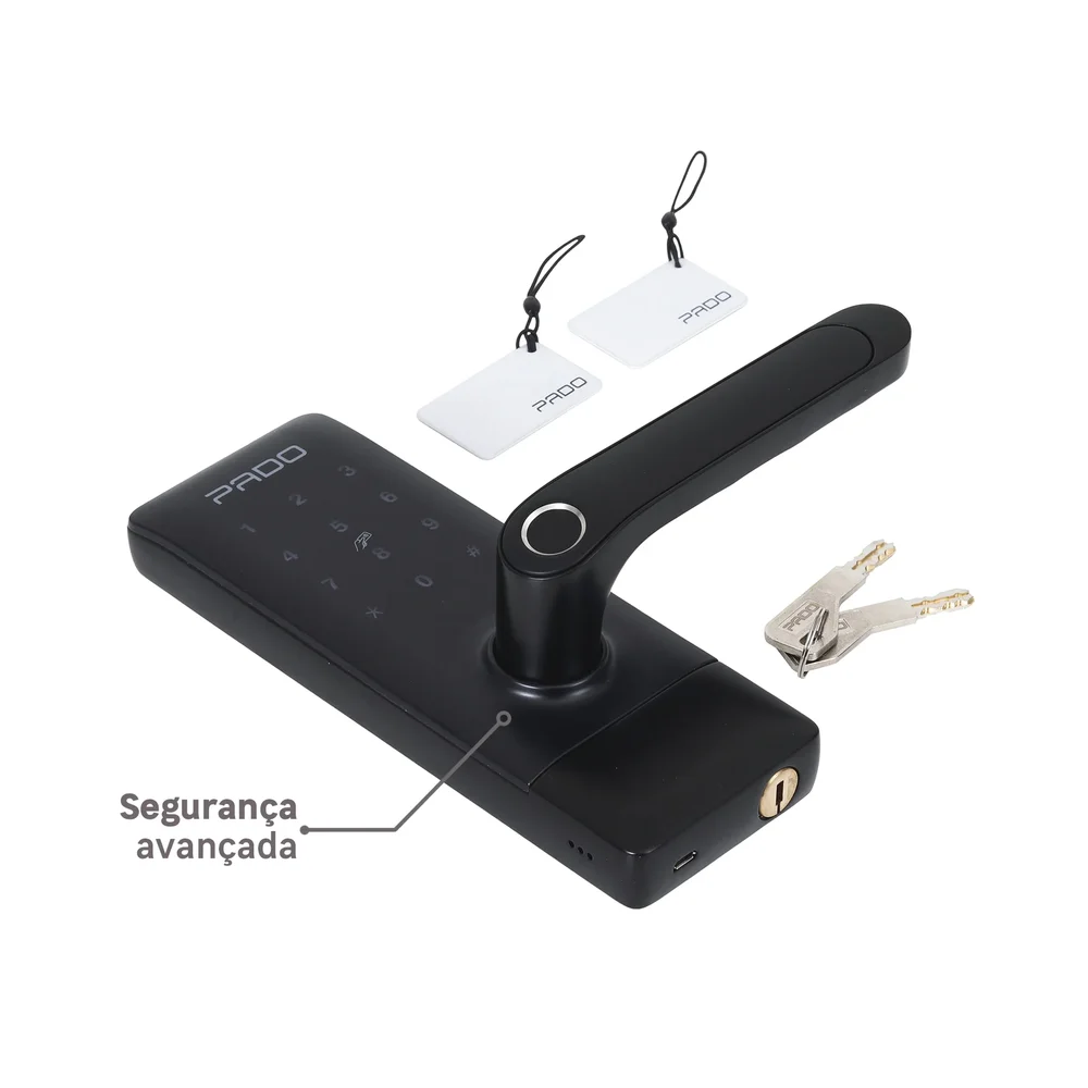 Fechadura Digital Inteligente Pado Fde-300w, Biometria,Com Gateway