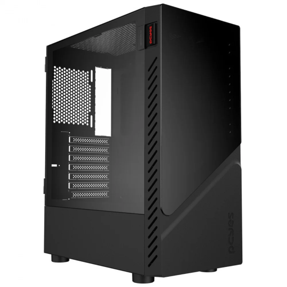 Gabinete Gamer Pcyes Set Black Vulcan, Lateral Em Vidro - Gsbvpbr Gabinete Gamer Pcyes Set Black Vulcan, Lateral Em Vidro - Gsbvpbr