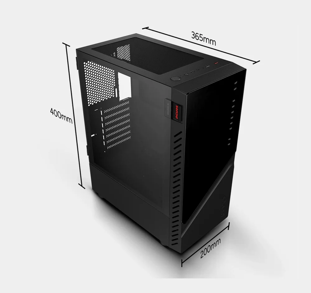 Gabinete Gamer Pcyes Set Black Vulcan, Lateral Em Vidro - Gsbvpbr Gabinete Gamer Pcyes Set Black Vulcan, Lateral Em Vidro - Gsbvpbr