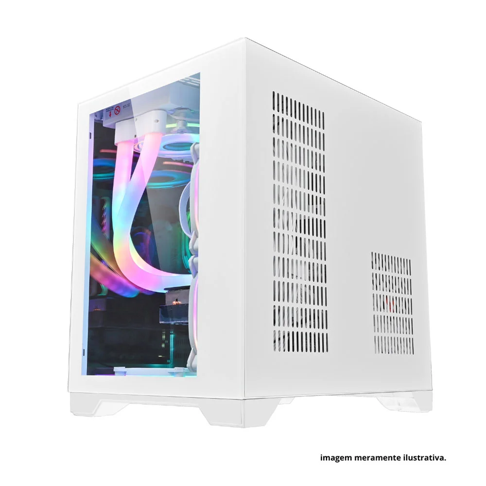 Gabinete Gamer Matx Brazilpc Bpc 345, Com 4 Coolers, Branco Gabinete Gamer Matx Brazilpc Bpc 345, Com 4 Coolers, Branco