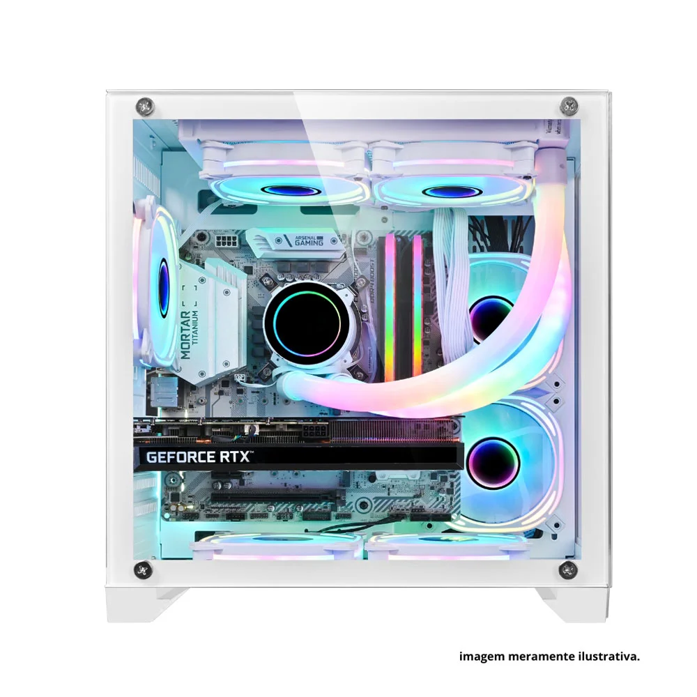 Gabinete Gamer Matx Brazilpc Bpc 345, Com 4 Coolers, Branco Gabinete Gamer Matx Brazilpc Bpc 345, Com 4 Coolers, Branco