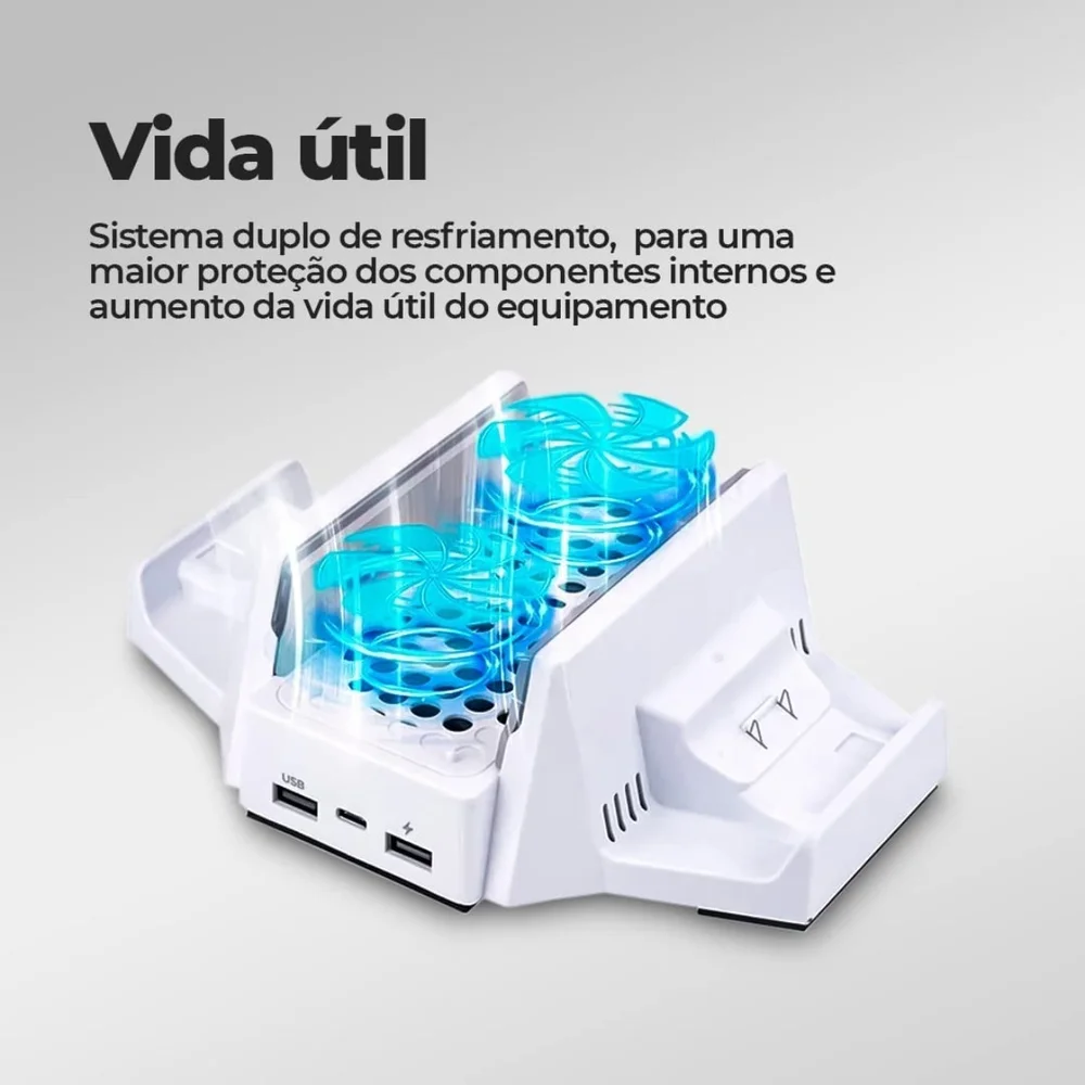 Base Dobe Cooler Xbox Series S Carregador Controle Bateria 800mah