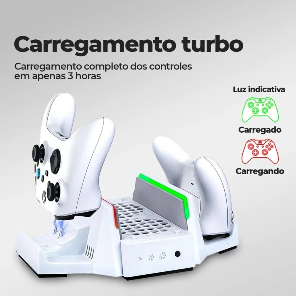 Base Dobe Cooler Xbox Series S Carregador Controle Bateria 800mah
