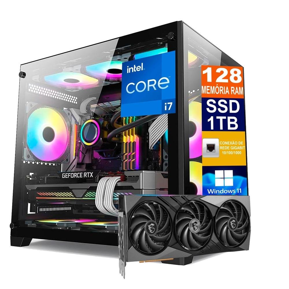 PC Gamer Intel I7 12700kf 128GB Memória RAM KaBuM