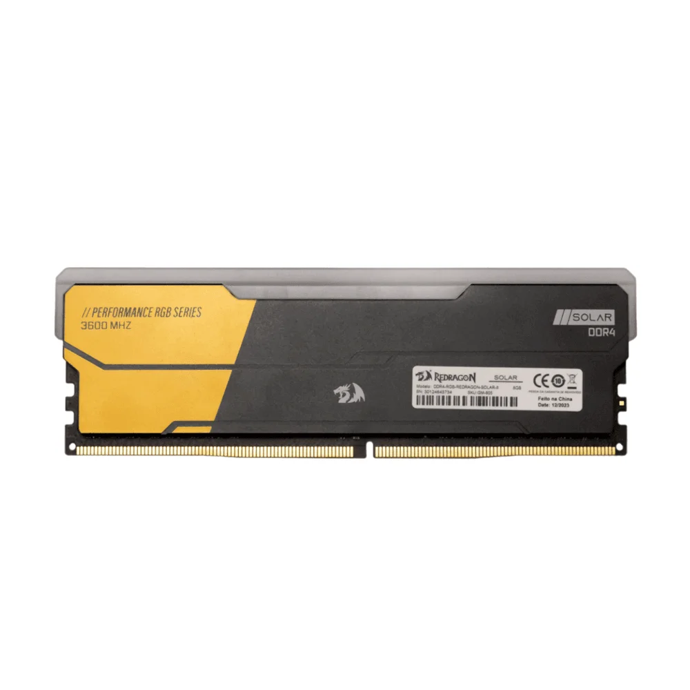 Memória Redragon Solar, 8GB, 3600mhz, RGB, DDR4, Dimm Amd/intel - Gm-805 Memória Redragon Solar, 8GB, 3600mhz, RGB, DDR4, Dimm Amd/intel - Gm-805