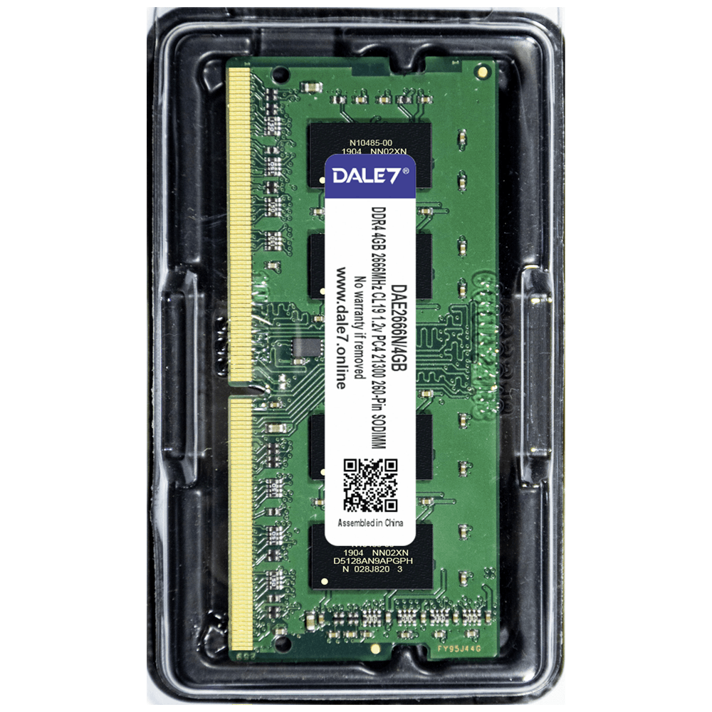 Memória Dale7, 4GB, 2666Mhz, DDR4, Notebook, 1.2v Memória Dale7, 4GB, 2666Mhz, DDR4, Notebook, 1.2v