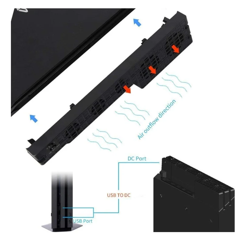 Cooler Turbo Dobe, Ventilador Automático, 5 Fans, Para Playstation 4 Pro Cooler Turbo Dobe, Ventilador Automático, 5 Fans, Para Playstation 4 Pro