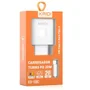 Carregador Turbo Dual USB Tipo-C Kaidi, Para USB Tipo-C, 20w - Kd-108c