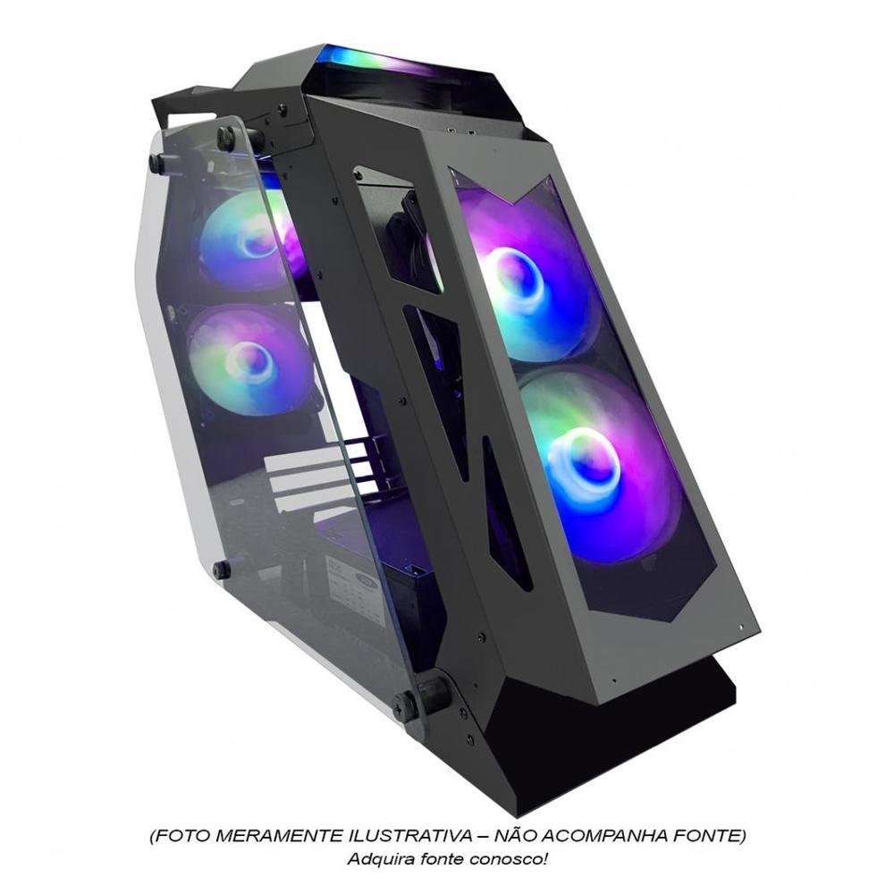 Gabinete Gamer M-atx Pixxo, Sem Fonte, USB, 06 Fans, RGB, Vidro Temperado - Htlk6s20a6 Gabinete Gamer M-atx Pixxo, Sem Fonte, USB, 06 Fans, RGB, Vidro Temperado - Htlk6s20a6