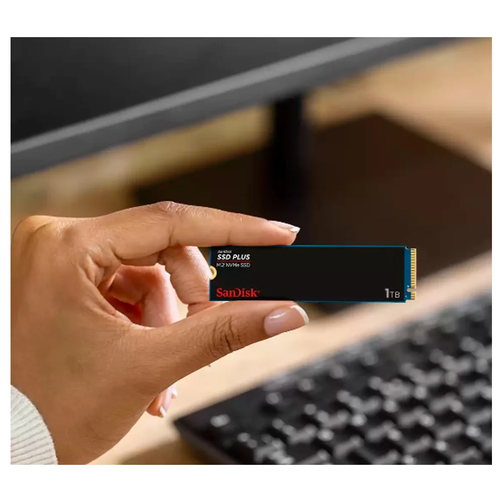 SSD Sandisk Plus 1TB, M.2 2280 NVMe Pcie Gen 3.0, Leitura 3200MB/s E Gravação 2500MB/s - Sdssda3n-1t00-G26 SSD Sandisk Plus 1TB, M.2 2280 NVMe Pcie Gen 3.0, Leitura 3200MB/s E Gravação 2500MB/s - Sdssda3n-1t00-G26