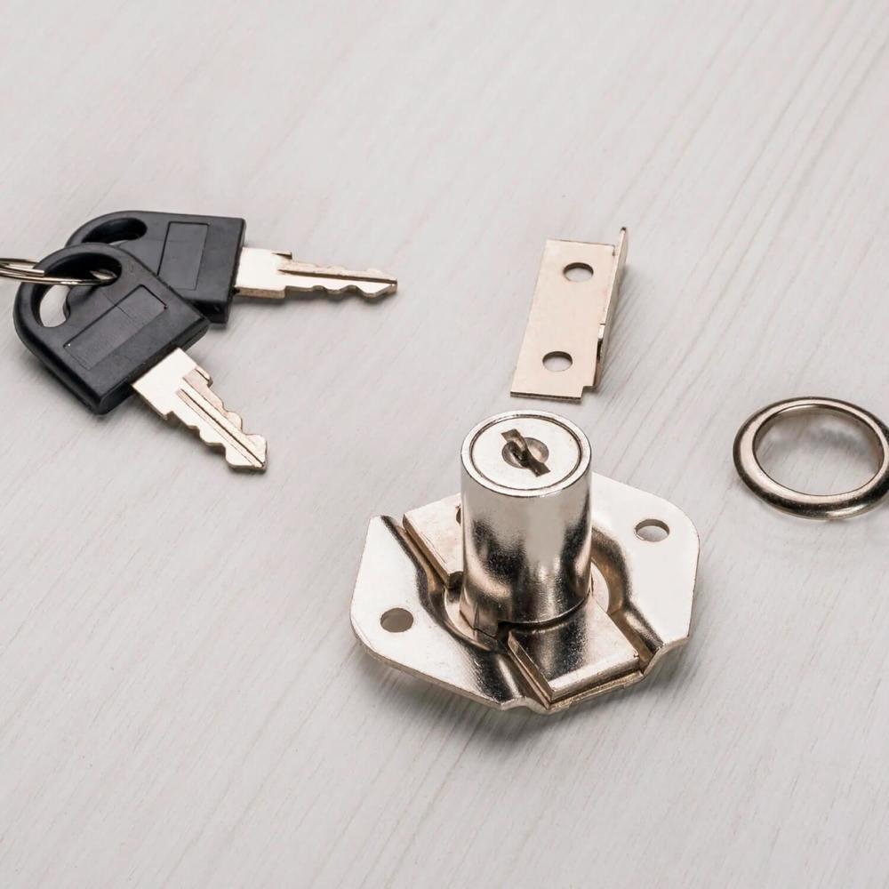 Fechaduras Porta Gaveta Móveis, 22mm, 2 Chaves