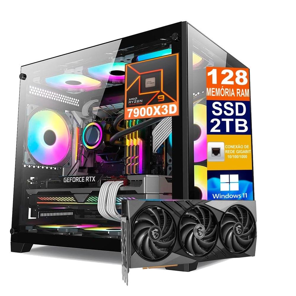 Pc Gamer Amd Ryzen 9 7900x3d 128GB RAM KaBuM