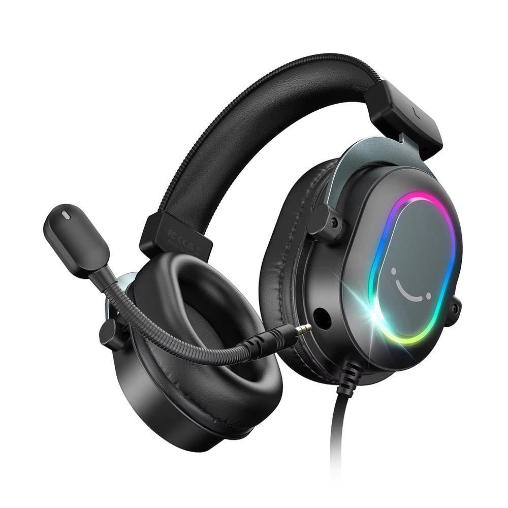Headset Gamer Fifine H6, 7.1 Surround, Drivers De 50mm, RGB, Usb, Black