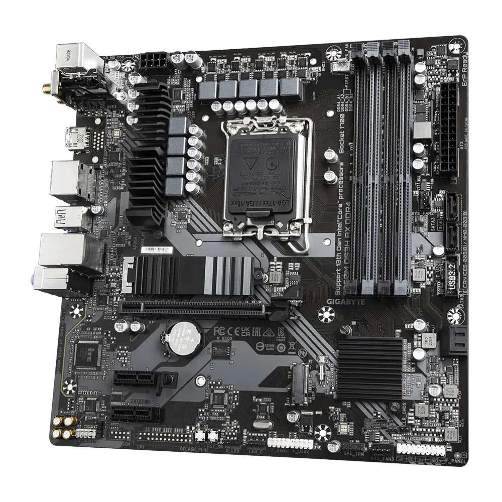 Placa-Mãe Gigabyte B760m Ds3h Ax, Intel LGA 1700, DDR4, Chipset B760. Placa-Mãe Gigabyte B760m Ds3h Ax, Intel LGA 1700, DDR4, Chipset B760.