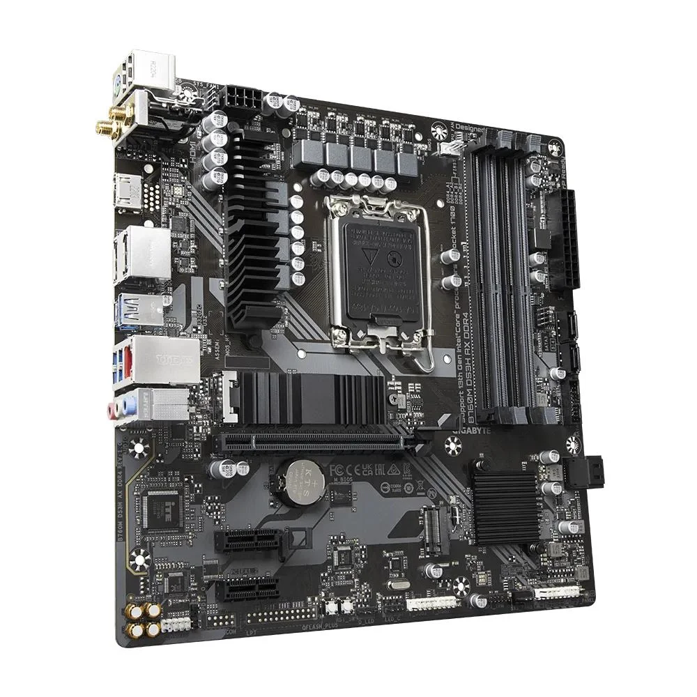 Placa-Mãe Gigabyte B760m Ds3h Ax, Intel LGA 1700, DDR4, Chipset B760. Placa-Mãe Gigabyte B760m Ds3h Ax, Intel LGA 1700, DDR4, Chipset B760.