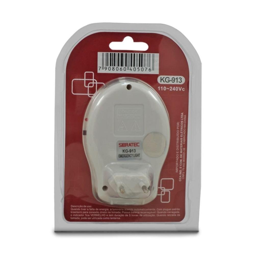 Lanterna Led De Emergência | Tomada Padrão Brasileiro Kg-913 | Bateria Interna Bivolt Lanterna Led De Emergência | Tomada Padrão Brasileiro Kg-913 | Bateria Interna Bivolt