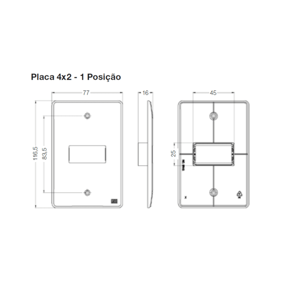 Conjunto Tomada 4x2 | 1 Módulo 2p+t 10a 250v Conjunto Tomada 4x2 | 1 Módulo 2p+t 10a 250v