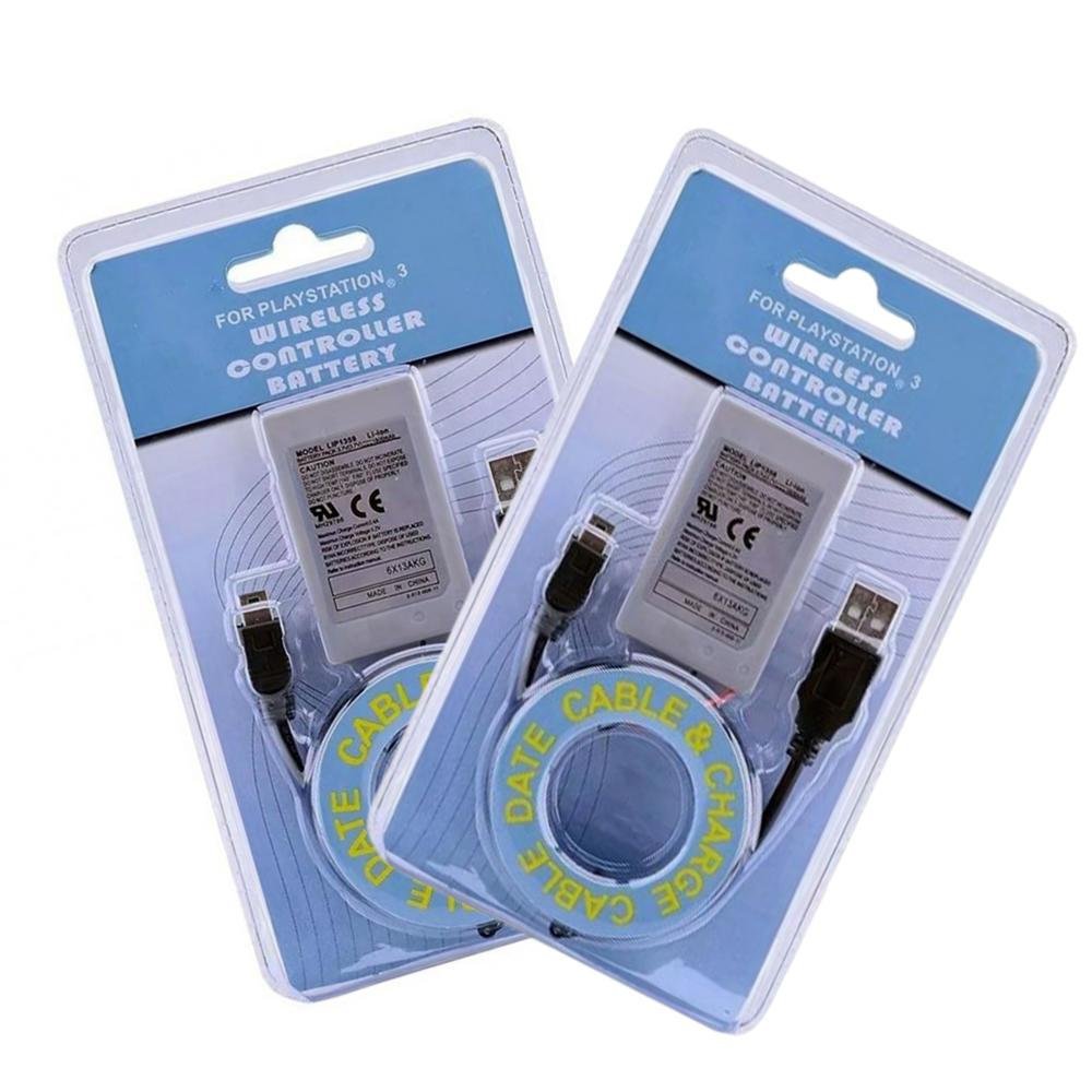 Kit C/ 2 Baterias Recarregáveis 1800mah Para Controle Playstation 3 Ps3 Lip1359 + Cabo Carregador Usb Kit C/ 2 Baterias Recarregáveis 1800mah Para Controle Playstation 3 Ps3 Lip1359 + Cabo Carregador Usb