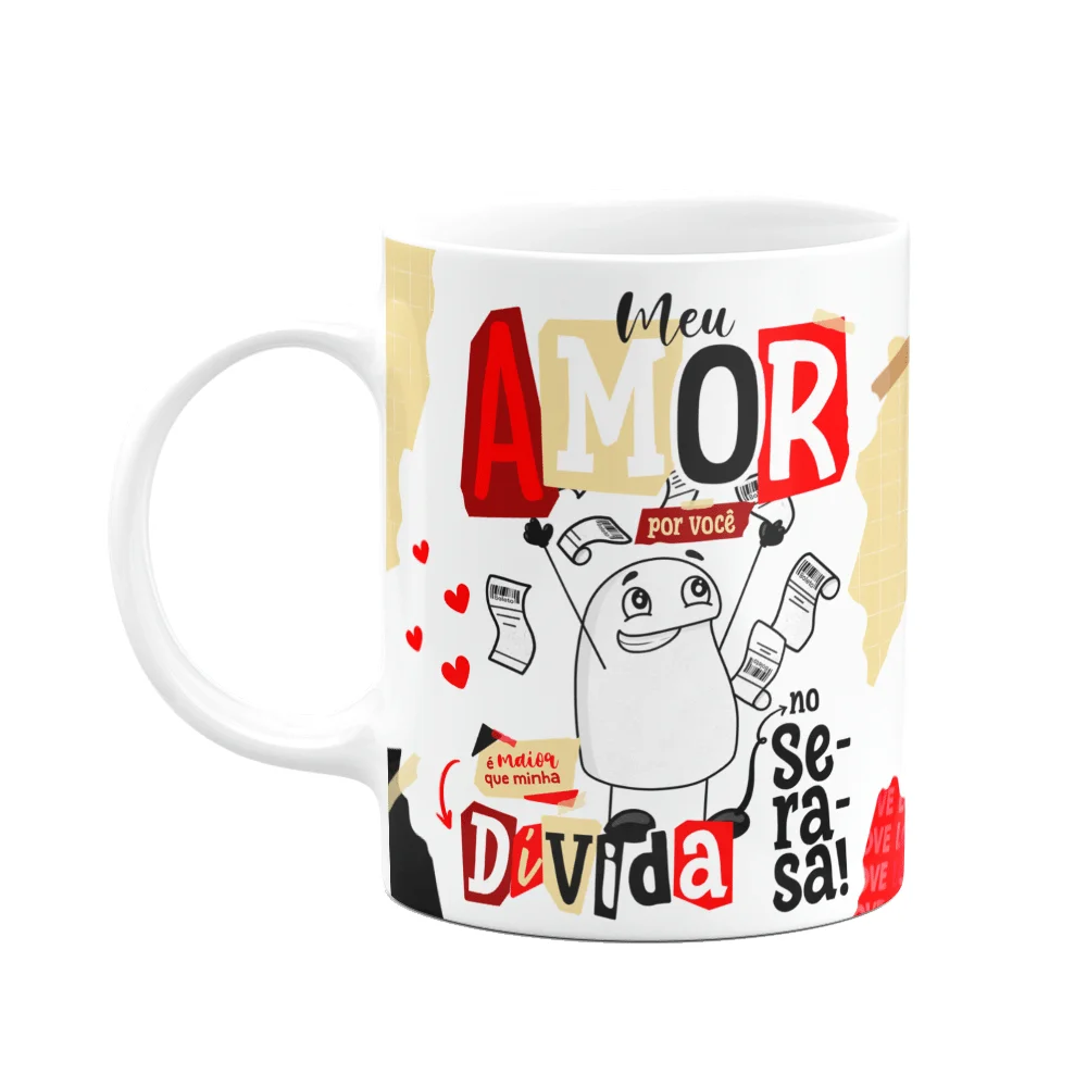 Caneca Flork Namorados - Amor Maior Que As Dívidas